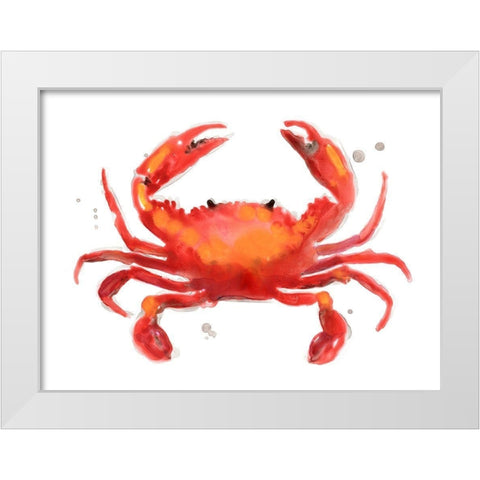 Crab Cameo I White Modern Wood Framed Art Print by Vess, June Erica