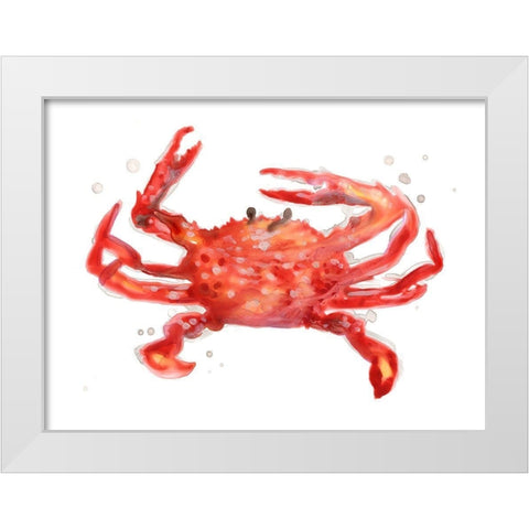 Crab Cameo IV White Modern Wood Framed Art Print by Vess, June Erica
