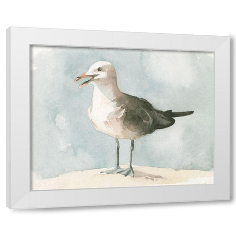 Simple Seagull II White Modern Wood Framed Art Print by Caroline, Emma