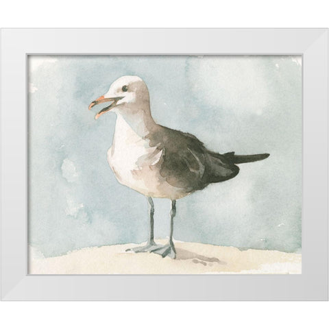 Simple Seagull II White Modern Wood Framed Art Print by Caroline, Emma