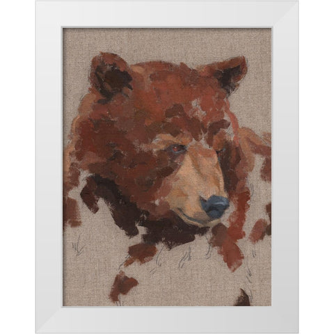 Big Bear I White Modern Wood Framed Art Print by Green, Jacob