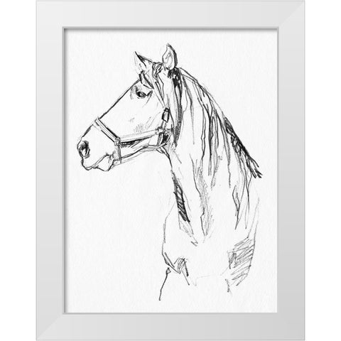 Bridle Portraits I White Modern Wood Framed Art Print by Parker, Jennifer Paxton
