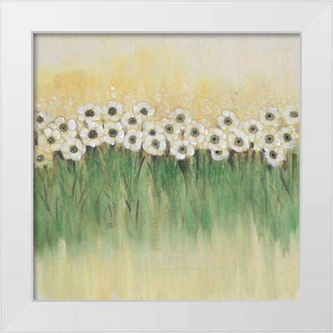 Rows of Flowers I White Modern Wood Framed Art Print by OToole, Tim