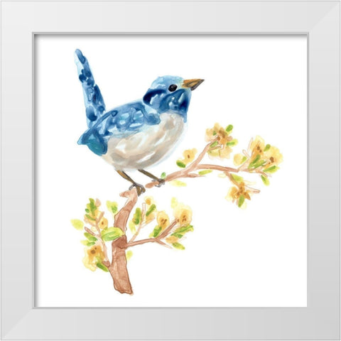 Springtime Songbirds I White Modern Wood Framed Art Print by Vess, June Erica