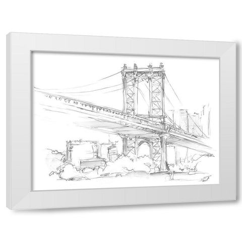 Pencil Cityscape Study II White Modern Wood Framed Art Print by Harper, Ethan