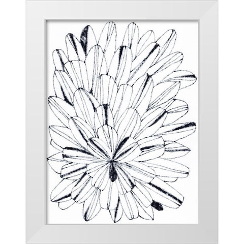 Monochrome Kaleidoscope I White Modern Wood Framed Art Print by Vess, June Erica