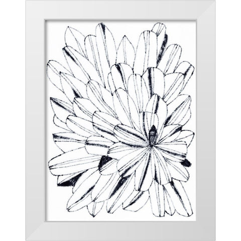 Monochrome Kaleidoscope II White Modern Wood Framed Art Print by Vess, June Erica