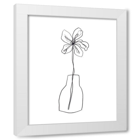 Spring Trio I White Modern Wood Framed Art Print by Vess, June Erica