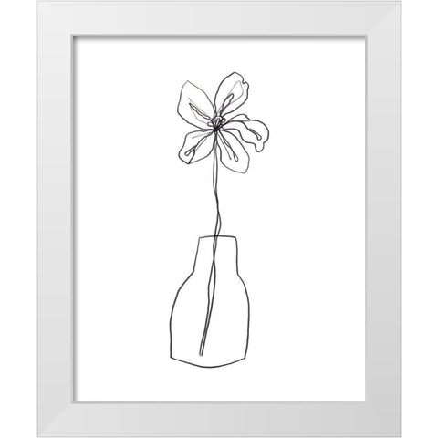 Spring Trio I White Modern Wood Framed Art Print by Vess, June Erica