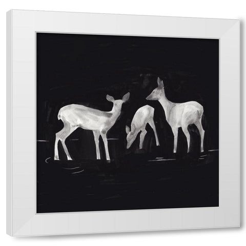 Sophisticated Whitetail I White Modern Wood Framed Art Print by Green, Jacob