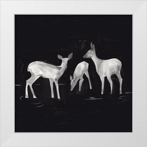 Sophisticated Whitetail I White Modern Wood Framed Art Print by Green, Jacob
