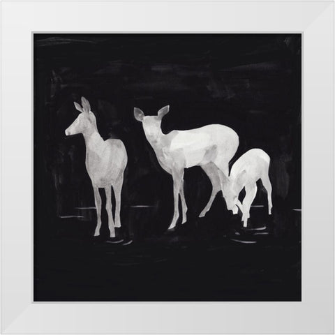 Sophisticated Whitetail II White Modern Wood Framed Art Print by Green, Jacob