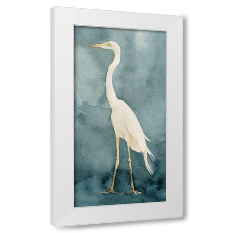 Simple Egret I White Modern Wood Framed Art Print by Caroline, Emma