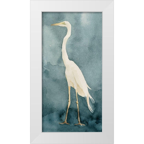 Simple Egret I White Modern Wood Framed Art Print by Caroline, Emma