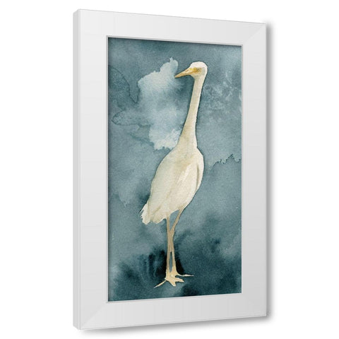 Simple Egret II White Modern Wood Framed Art Print by Caroline, Emma
