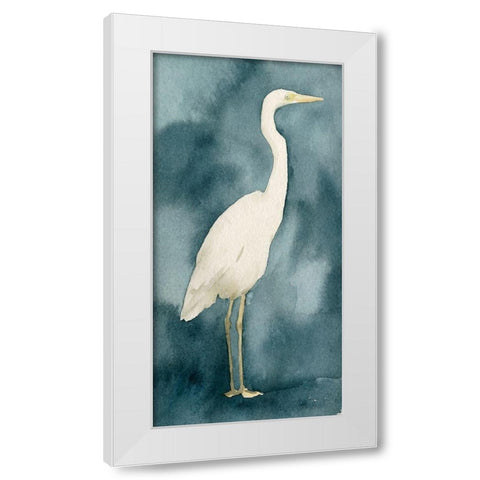 Simple Egret III White Modern Wood Framed Art Print by Caroline, Emma