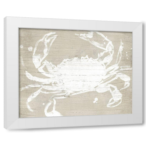 Weathered Crab I White Modern Wood Framed Art Print by Vess, June Erica