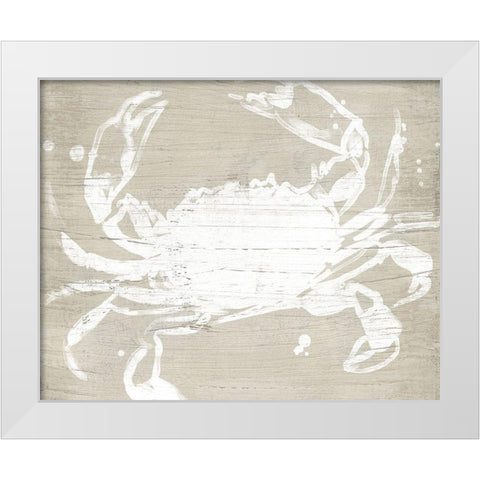 Weathered Crab I White Modern Wood Framed Art Print by Vess, June Erica