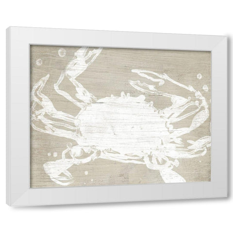 Weathered Crab II White Modern Wood Framed Art Print by Vess, June Erica