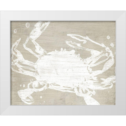 Weathered Crab II White Modern Wood Framed Art Print by Vess, June Erica