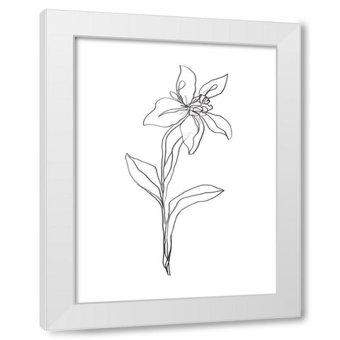 Simple Daffodil I White Modern Wood Framed Art Print by Vess, June Erica