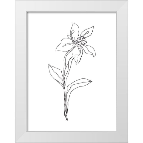 Simple Daffodil I White Modern Wood Framed Art Print by Vess, June Erica
