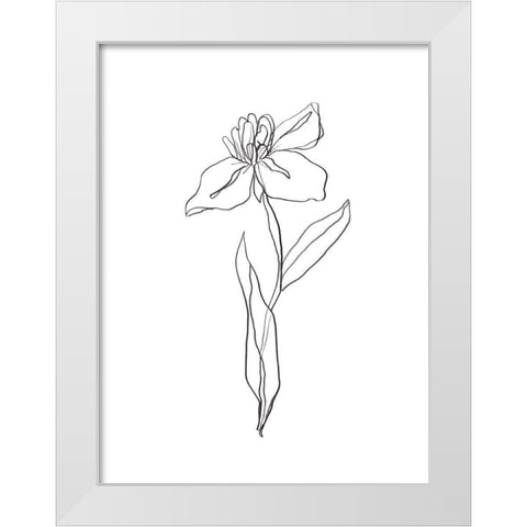 Simple Daffodil II White Modern Wood Framed Art Print by Vess, June Erica