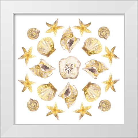 Seaside Kaleidoscope III White Modern Wood Framed Art Print by Vess, June Erica