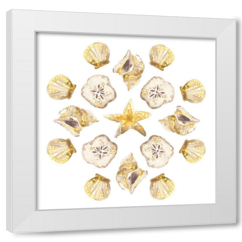 Seaside Kaleidoscope IV White Modern Wood Framed Art Print by Vess, June Erica