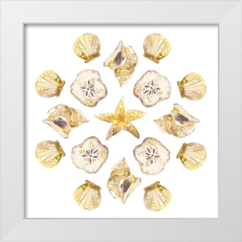 Seaside Kaleidoscope IV White Modern Wood Framed Art Print by Vess, June Erica