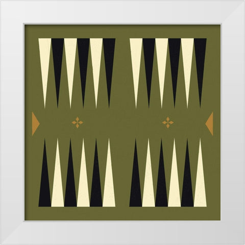 Game Boards VII White Modern Wood Framed Art Print by Green, Jacob