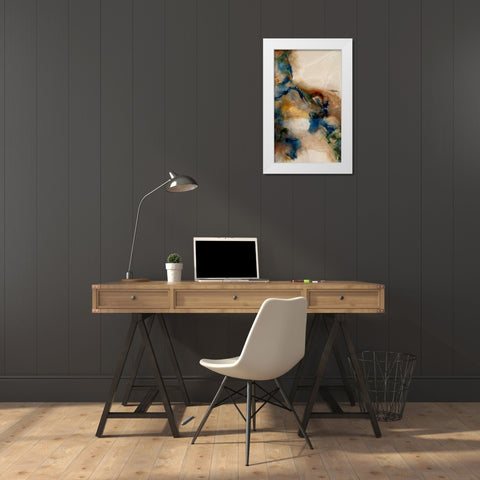 Merge I White Modern Wood Framed Art Print by Jasper, Sisa
