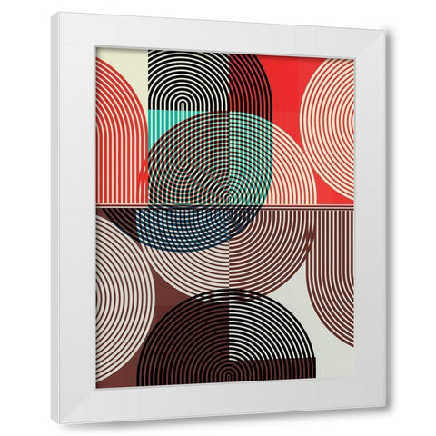 Graphic Colorful Shapes II White Modern Wood Framed Art Print by Jasper, Sisa