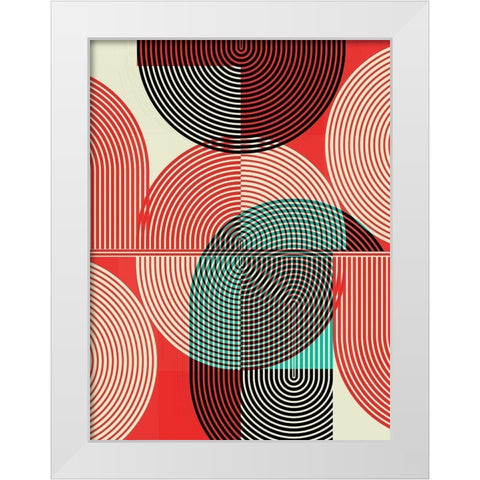 Graphic Colorful Shapes III White Modern Wood Framed Art Print by Jasper, Sisa