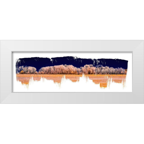 Treeline Panorama White Modern Wood Framed Art Print by Jasper, Sisa