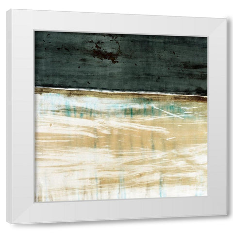 Green Horizon White Modern Wood Framed Art Print by Jasper, Sisa