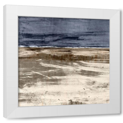Grey Horizon White Modern Wood Framed Art Print by Jasper, Sisa