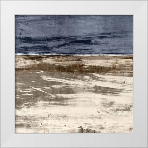 Grey Horizon White Modern Wood Framed Art Print by Jasper, Sisa