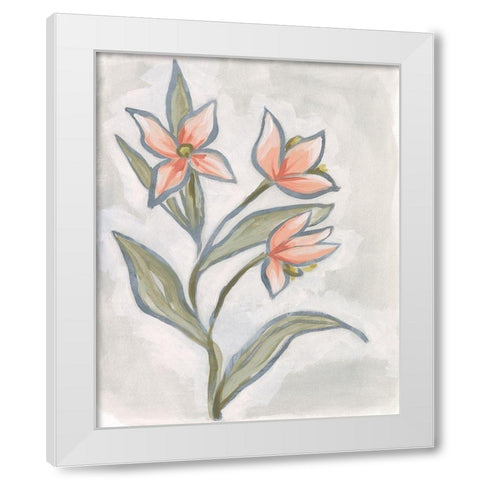 Petal Impasto I White Modern Wood Framed Art Print by Vess, June Erica