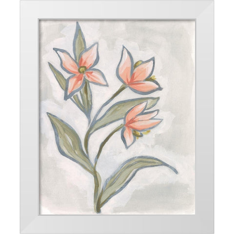 Petal Impasto I White Modern Wood Framed Art Print by Vess, June Erica