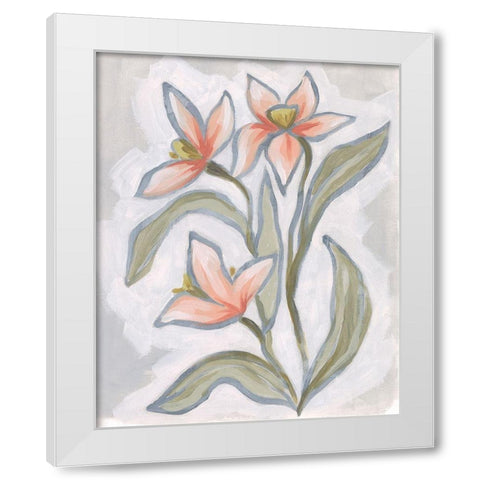 Petal Impasto II White Modern Wood Framed Art Print by Vess, June Erica