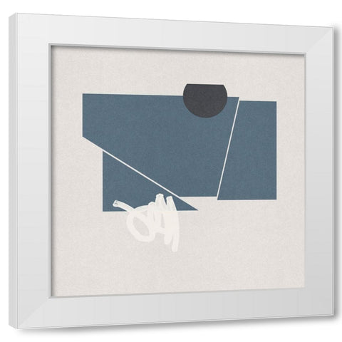 Blue Felt I White Modern Wood Framed Art Print by Green, Jacob