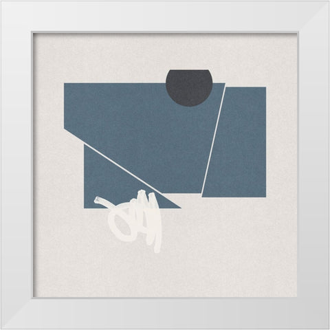 Blue Felt I White Modern Wood Framed Art Print by Green, Jacob