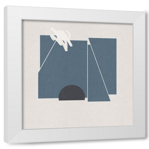 Blue Felt II White Modern Wood Framed Art Print by Green, Jacob