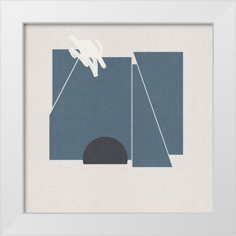 Blue Felt II White Modern Wood Framed Art Print by Green, Jacob