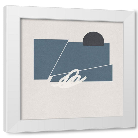 Blue Felt III White Modern Wood Framed Art Print by Green, Jacob