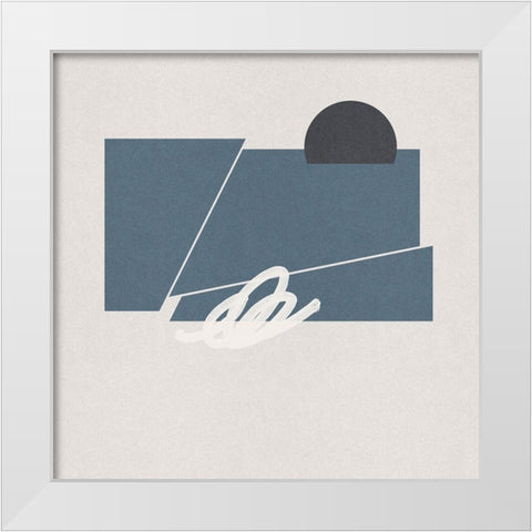 Blue Felt III White Modern Wood Framed Art Print by Green, Jacob