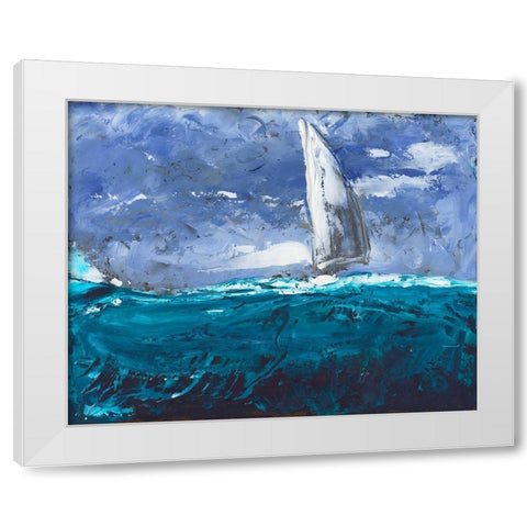 Sail Ho I White Modern Wood Framed Art Print by Longley, Alicia