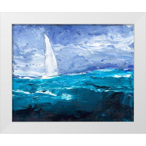 Sail Ho II White Modern Wood Framed Art Print by Longley, Alicia