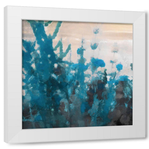 Going In Blue I White Modern Wood Framed Art Print by Saunders, Alonzo